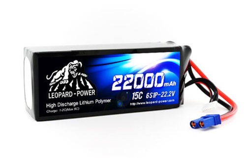 Leopard Power 22000mAh 15C 6S 22.2V LiPo battery