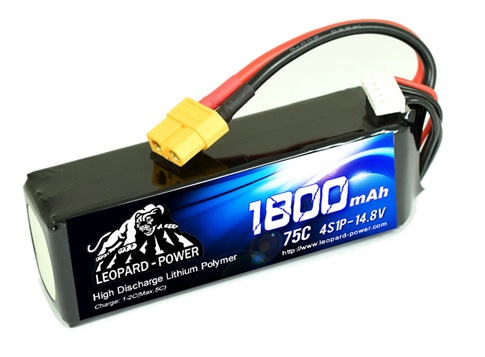Leopard Power 1800mAh 75C 4S 14.8V LiPo battery
