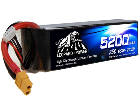 Leopard Power 5200mAh 25C 6S 22.2V LiPo battery