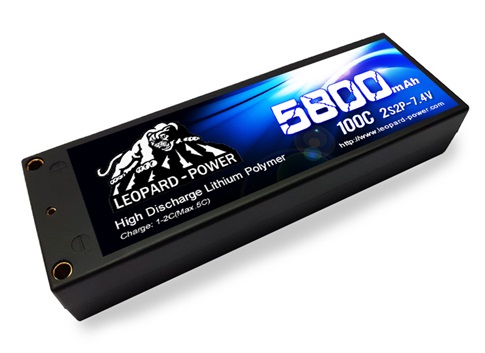 Leopard Power 5800mAh 100C 2S2P 7.4V LiPo battery